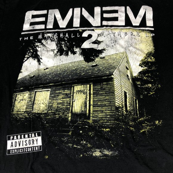 Eminem The Marshall Mathers LP 2 Men's Medium Black Graphic Print Slim Shady Tee - Picture 2 of 10
